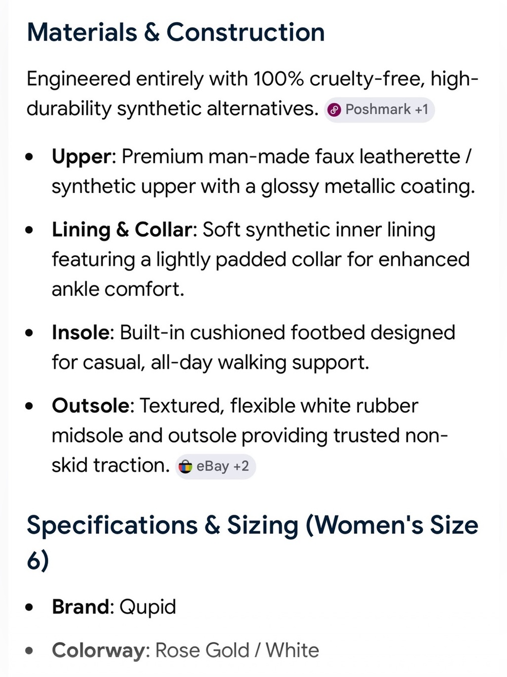 2 for $30 | Statement Rose Gold Metallic Low-Top Sneakers - Picture 4 of 16